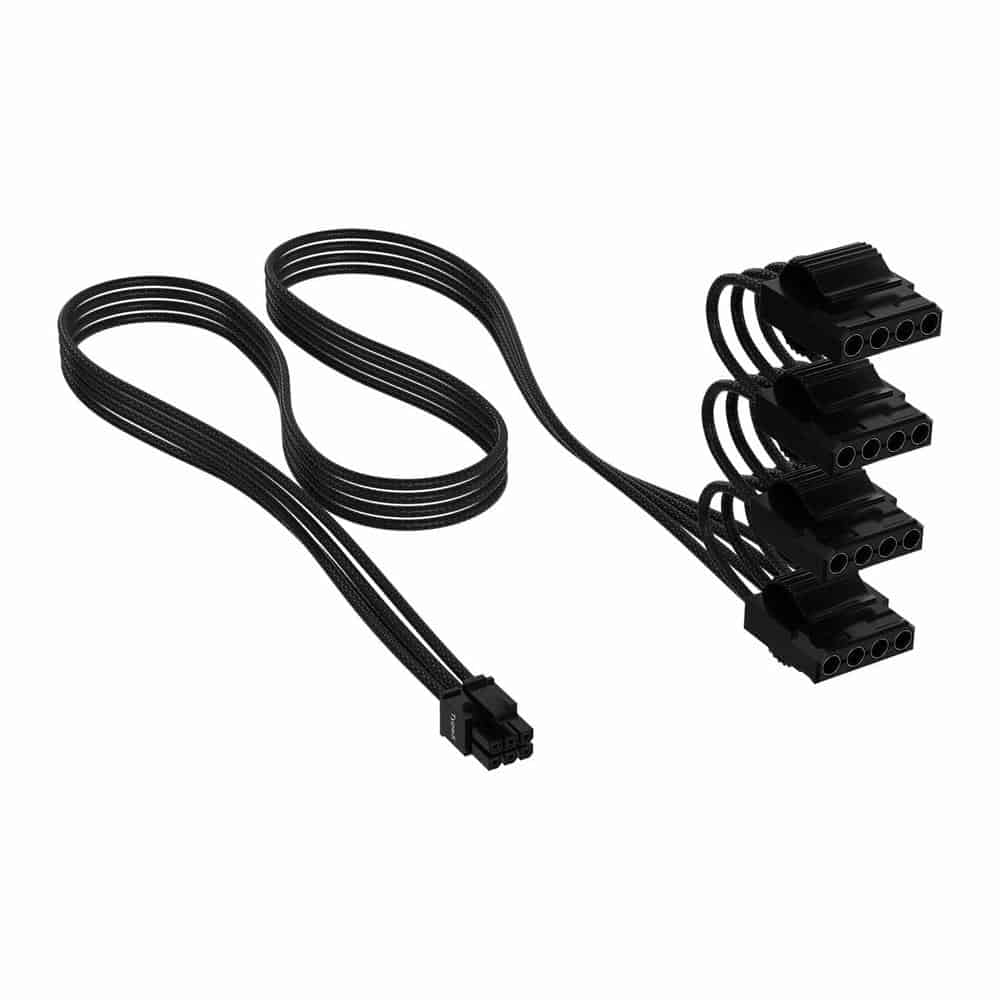 (image for) Corsair Premium Black Individually Sleeved Peripheral Power (Molex) Type-5 PSU Cable